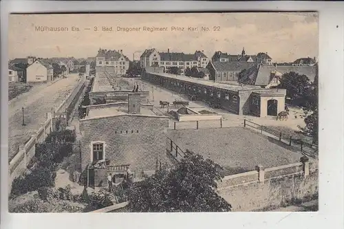 F 68100 MULHOUSE / MÜLHAUSEN, Kaserne 3. Bad. Dragoner Regiment Prinz karl No. 22, 1918