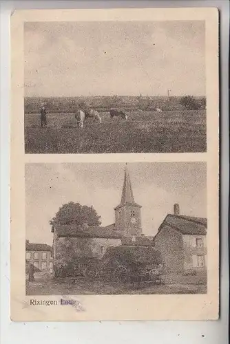 F 57810 RECHICOURT LE CHATEAU / RIXINGEN, Kirche, Uhrturm & Panorama, deutsche Feldpost, 1916