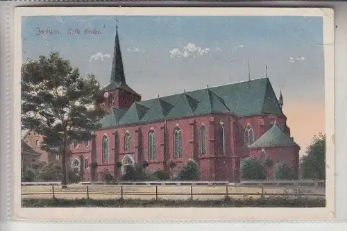 4174 ISSUM, Kath. Kirche, color, 1921, belg. Militärpost