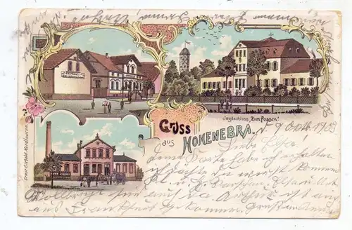 0-5400 SONDERSHAUSEN - HOHENEBRA, Lithographie, Gasthaus, Tonwerk, Jagdschloss "Zum Possen", Druckstelle