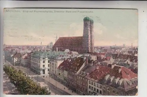 8000 MÜNCHEN, Promenadenplatz, Dresdner Bank & Frauenkirche, 1909