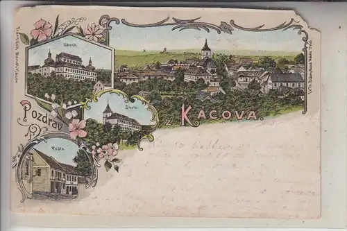 CSR 25601 KACOVY LHOTA, Lithographie, 1902, Mängel