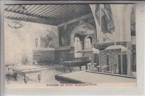 SPORT - BILLARD, Billardsaal der Kölner Bürgergesellschaft, 1911