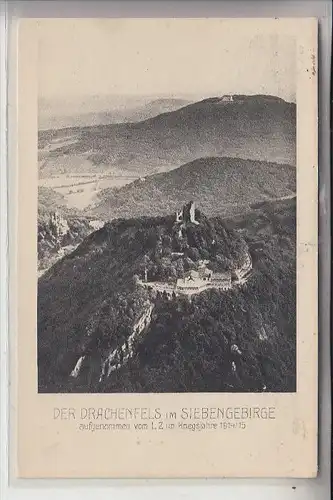 5330 KÖNIGSWINTER, Drachenfels, aufgenommen v. Zeppelin L.Z. 1914/15