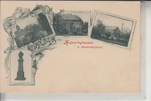 3549 DIEMELSTADT - HESPERINGHAUSEN, Maschinenfabrik, Kirche, Schule, Kriegerdenkmal, frühe Karte - ungeteilte Rückseite