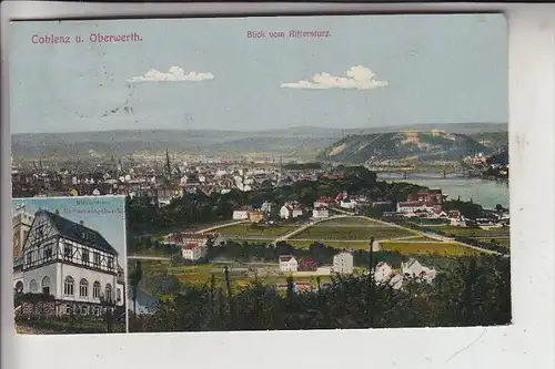 5400 KOBLENZ - OBERWERTH, Blick vom Rittersturz, 1915
