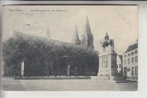 4190 KLEVE, Hohenzollernbrunnen und Stiftskirche, 1913