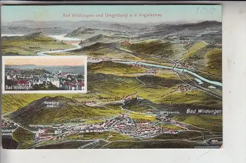3590 BAD WILDUNGEN, Panorama & Umgebung, Künstler-Karte Felle - Isny
