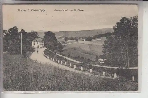 5884 HALVER - OBERBRÜGGE, Strasse bei Oberbrügge, Gastwirtschaft von W.Clever, 1914