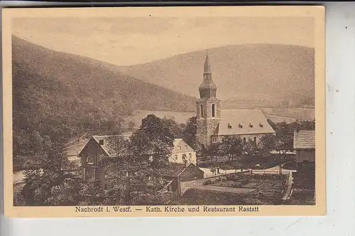 5992 NACHRODT, Katholische Kirche und Restaurant Rastatt