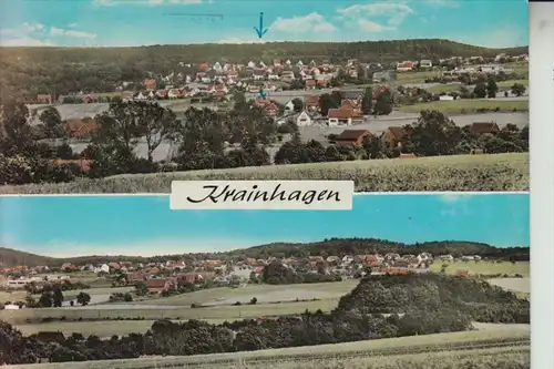 3063 OBERNKIRCHEN - KRAINHAGEN, Ortsansichten, handcoloriert 1971