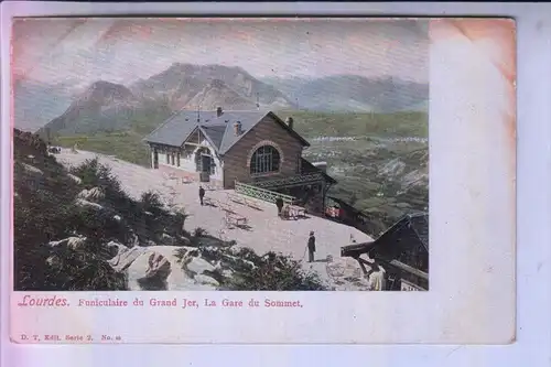 F 65100 LOURDES, Funiculaire du Grand Jer, La Gare du Sommet, ca. 1900