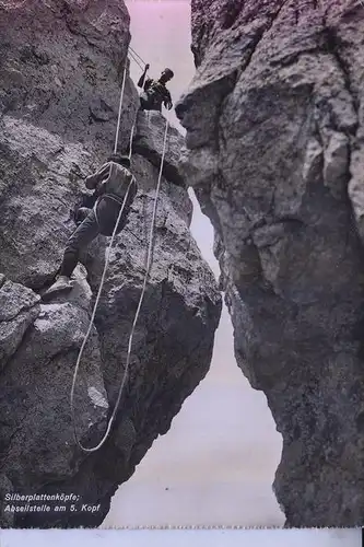 SPORT - BERGSTEIGEN / Climbing, Silberpalttenköpfe Urnäch / CH, Abseilstelle am 5. Kopf
