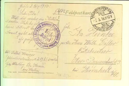 F 52110 CIREY - SUR - BLAISE, 1.Weltkrieg, 1916, deutsche Feldpost