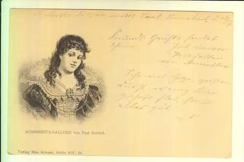 MODE - Schönheits-Gallerie von Paul Barthel, frühe Karte - ungeteilte Rückseite / undivided back