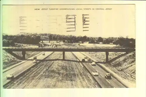 USA - NEW JERSEY - New Jersey Turnpike underpassing local streets in Central Jersey, 1960