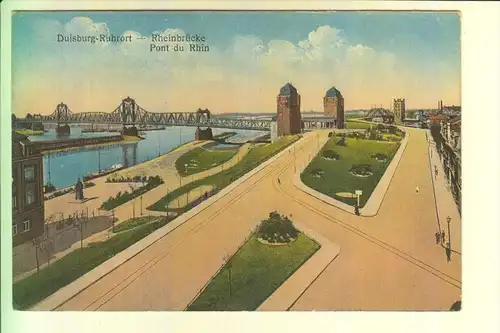 4100 DUISBURG - RUHRORT, Rheinbrücke, 192...