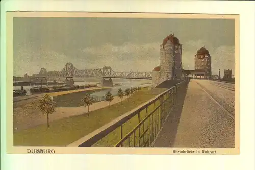 4100 DUISBURG - RUHRORT, Rheinbrücke, 1923