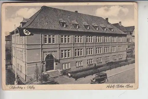 2900 OLDENBURG, Adolf-Hitler Haus, NS-Beflaggung, Nadelloch