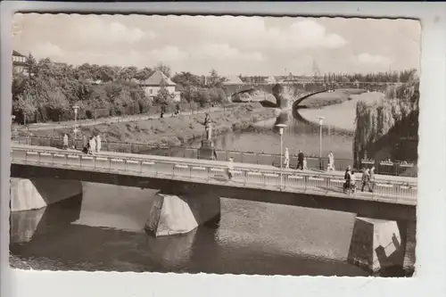 4440 RHEINE, Alte und neue Emsbrücke 1962, kl.Eckknick