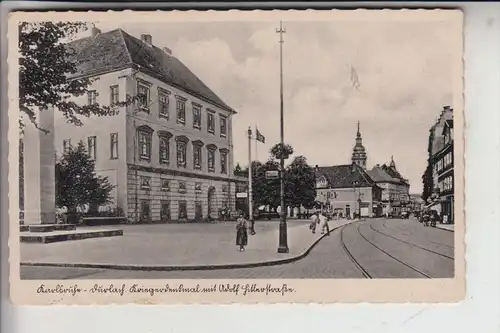 7500 KARLSRUHE - DURLACH, Kriegerdenkmal mit Adolf Hitlerstrasse, NS-Beflaggung