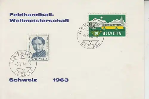 SPORT - HANDBALL - Sonder - Postkarte Feldhandball-Weltmeisterschaft Schweiz 1963