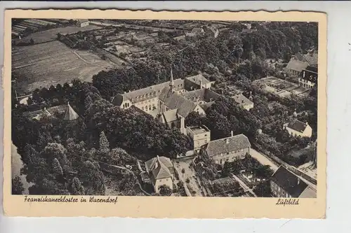 4410 WARENDORF, Franziskanerkloster, Luftaufnahme 1951, Kleberest rückseitig