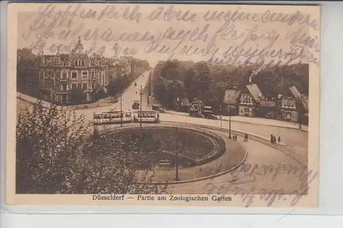 4000 DÜSSELDORF, Partie am Zoologischen Garten 1927, Strassenbahn - Tram