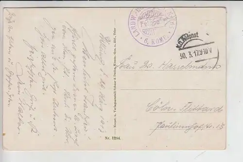 F 08300 RETHEL, Zerstörungen 1.Weltkrieg 1917, COLOR, Deutsche Feldpost