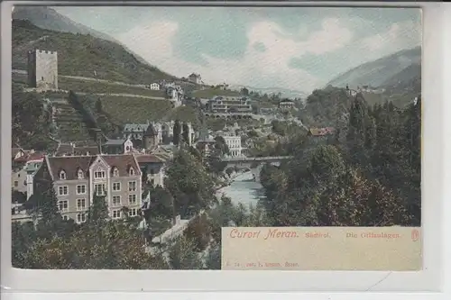 I 39012 MERAN, Curort Meran, Die Gilfanlagen, frühe Karte ungeteilte Rückseite