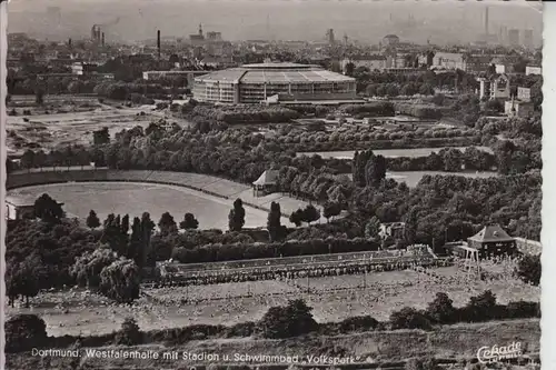 4600 DORTMUND, Westfalenhalle, Schwimmbad "Volkspark" & Fussballstadion - "Westfalen-Stadion" 1959