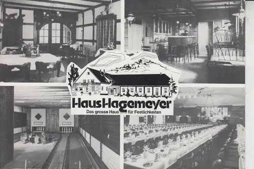 4807 BORGHOLZHAUSEN, Haus Hagemeyer, Mehrbildkarte, u.a. Kegelbahn/Bowling