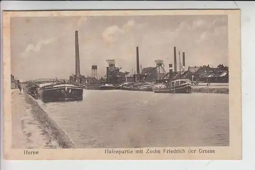 4690 HERNE, Hafenpartie & Zeche Friedrich der Grosse, 20er-Jahre, Bergbau / Mining