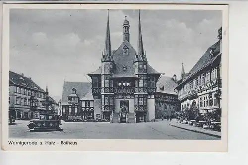 0-3706 WERNIGERODE, Rathaus  1948, Oldtimer