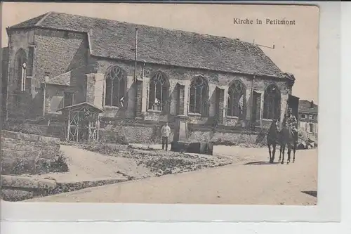 F 54480 PETITMONT, Kirche in Petitmont, 1.Weltkrieg 1916