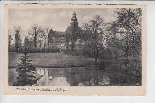 4350 RECKLINGHAUSEN, Rathaus-Anlagen 1943, Briefmarke fehlt