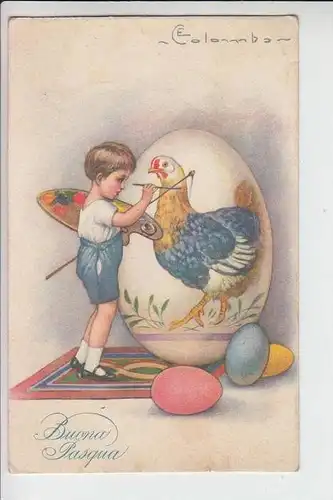 KÜNSTLER - ARTIST - COLOMBO, E., Ostern "Buona Pasqua" 1922, Briefmarke fehlt