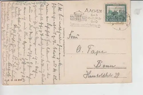 5100 AACHEN, Dom Inneres, Chor, Farb-AK, Aachen-Werbe-Stempel auf Aachen-Briefmarke