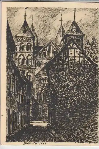 5470 ANDERNACH, Blick auf das Liebfrauenmünster, Künstler-Karte Groth1936