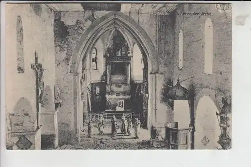 F 52160 AUBERIVE, Zerstörungen 1.Weltkrieg, Kirche, Innenansicht, l'Eglise, 1916