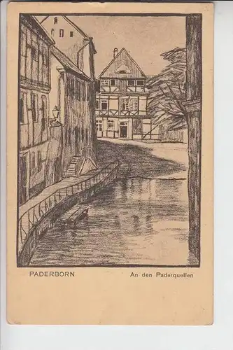 4790 PADERBORN, Künstler-Karte "An den Paderquellen" v. H.Schelhasse