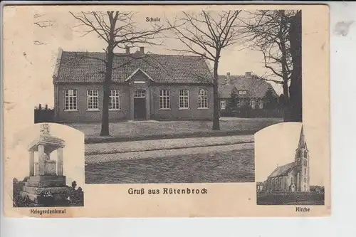 4472 HAREN - RÜTENBROCK, 1926, Schule - Kirche - Kriegerdenkmal, Briefmarke fehlt