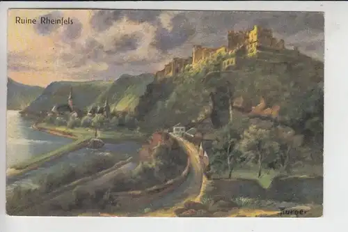 5401 SANKT GOAR, Burg Rheinfels, Künstler-Karte
