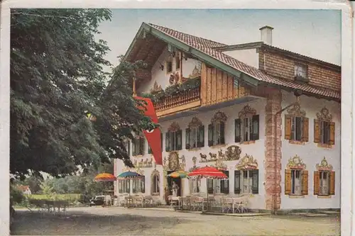 8221 SEEON -SEEBRUCK - LAMBACH, 1943, NS-Beflaggung, Gasthof Lambach, Briefmarke fehlt