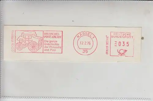 POST - Postkutsche, Werbestempel Deutsches Post-Archiv, 1976 Kassel