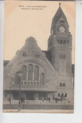 F 57000 METZ, Portal vom Hauptbahnhof, La Gare, station, 1911