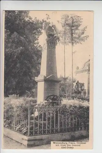 F 67160 WISSEMBOURG / WEISSENBURG, Franz. Denkmal mit Grab des General Abel-Douay