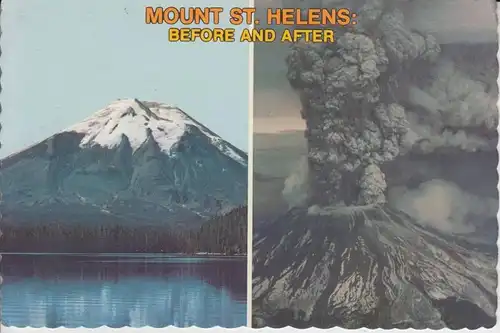 GEOLOGIE - VULCAN - VULCANO - Mount St. Helens, before & after May 18, 1980
