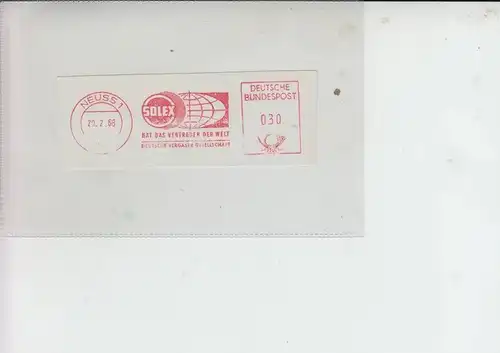 MOTORRAD - SOLEX, Maschinen-Werbe-Stempel 1968 Neuß