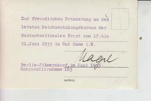 4700 HAMM, Deutschnationale Front,  Juni 1933 Hamm, Foto, Original ohne Kopierschutz